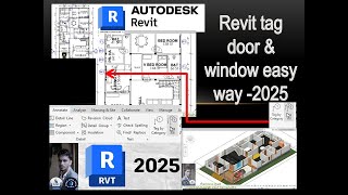 Revit tag door  Revit tag window  Revit tag door window  Revit tag automatic [upl. by Alad]