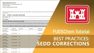 Best Practices SEDD Corrections  FUDSChem [upl. by Onoitna]