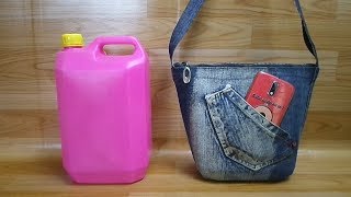 SALVEMOS O PLANETA  COMO FAZER BOLSA DE GALÃOZINHO FORRADA COM JEANS [upl. by Idmann]