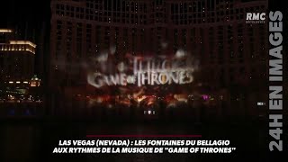 EN VIDÉO  Les premières images du spectacle quotGame of Thronesquot des fontaines de Las Vegas [upl. by Llenod812]