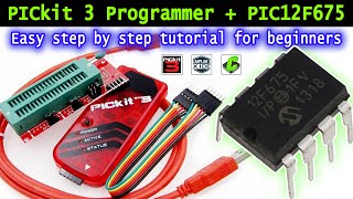 Getting Started with Programming PIC Microcontroller 12F675 With PICkit 3  PIC Programming Adapter [upl. by Lamprey371]