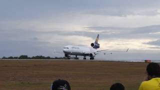 HD MD11F Lufthansa Cargo decolando do Aeroporto de Natal durante o 1º Spotter Day [upl. by Eicats]