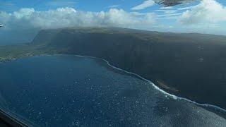 Turbulent Takeoff And Landing From Maui To Molokai 50 MPH Gusts [upl. by Brigida896]