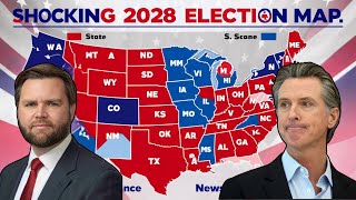 2028 US Election Map SHOCKING Early Data and Stunning Predictions [upl. by Kinnard]