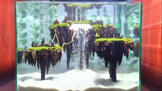 DIY Sand Waterfall Aquarium  Avatar Flying Island Version 2 [upl. by Haceber]