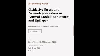 Oxidative Stress and Neurodegeneration in Animal Models of Seizures and Epilepsy  RTCLTV [upl. by Yatnohs]