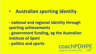 HSC PDHPE Option 2 Australian Sporting Identity [upl. by Xela]