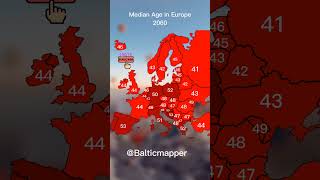 Median Age In Europe 2060 europe mapper mapping geography history map [upl. by Doowyah]