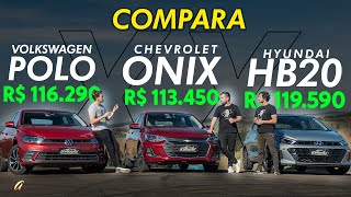 POLO x HB20 x ONIX qual versão topo de linha dos carros mais vendidos do Brasil vale mais a pena [upl. by Eannej]