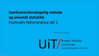 Faktoranalyse del 1 [upl. by Fi392]