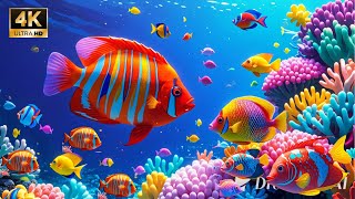 Meditation Music to Reduce Stress Depression Negativity  Beautiful aquarium video with sea fish [upl. by Daub]