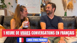 1 hour REAL French conversations 🇫🇷 with subtitles [upl. by Amesari]