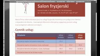 MS Word  5  Salon fryzjerski u Joanny  cennik usług [upl. by Ramona533]