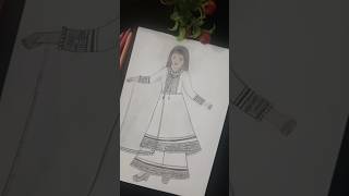 Plazo frock drawing 👈black and white color 😊new style 👌please like subscribe share and comment 👈🥰💯 [upl. by Lamson]