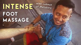 1 AM Intense Foot Reflexology Massage by Lukman on Malioboro Street Yogyakarta [upl. by Anestassia]