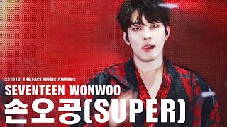 FACECAM 231010 세븐틴 원우 TMA 손오공 SUPER 직캠 4K [upl. by Ruscher]