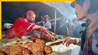 Legendary Moroccan Street Food 🇲🇦 Lamb Heart Kebaba  Liver Skewers at the Marrakech Friday Market [upl. by Yhtomit253]