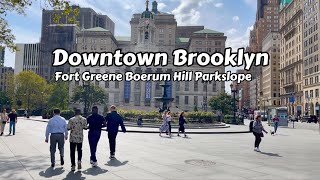 Walking New York Downtown Brooklyn NY 4k  Fort Greene Boerum Hill Parkslope [upl. by Htinek185]