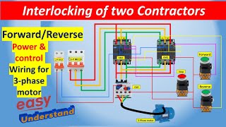 Forward Reverse DOL Starter with Interlocking Control Diagram  Electricalgenius [upl. by Vanderhoek]