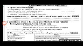 exercicescontrôle étapes de formation des roches sédimentaires  fossiles et fossilisation [upl. by Mloclam114]