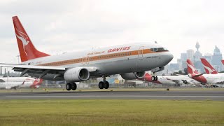 Qantas welcomes home its first retro inspired aircraft [upl. by Fulmis8]