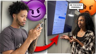 SCREEN MIRRORING MY CHEATING TEXT MESSAGES PRANK ON GIRLFRIEND😳 GOT KICKED OUT💔 [upl. by Silma]