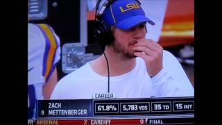 LSU quarterback eats a booger [upl. by Lewes]