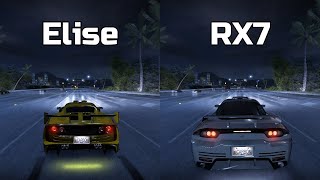 Lotus Elise vs Mazda RX7  Need for Speed Carbon Drag Race [upl. by Vinni]