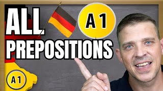 ALL German A1 Level Prepositions  AKK  DAT amp example sentences [upl. by Arraes335]