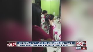 Bunchems toy gets stuck in local girls hair [upl. by Hermon]