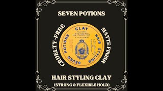 Barber Reviews SEVEN POTIONS Hair Styling Clay  90 Second Reviews [upl. by Ynolem400]