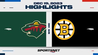 NHL Highlights  Wild vs Bruins  December 19 2023 [upl. by Cavuoto]