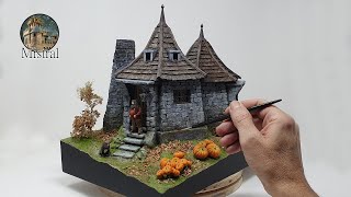 Building Harry Potter DIORAMA TUTORIAL  Hagrids Hut [upl. by Remy531]