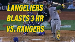 Shea Langeliers hits 3 home runs in comeback win vs Rangers  4924  Oakland As highlights [upl. by Imerej]