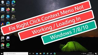 Fix Right Click Context Menu Not Working  Loading In Windows 7810 [upl. by Sokcin]