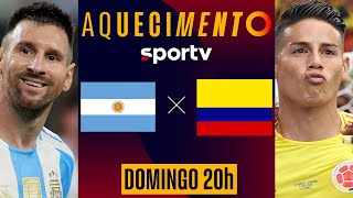 ARGENTINA X COLÔMBIA  AQUECIMENTO AO VIVO E COM IMAGENS  FINAL COPA AMÉRICA 2024  live  sportv [upl. by Kazue]