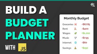 Build a BUDGET TRACKER with JavaScript amp Local Storage No Frameworks [upl. by Sulrac]