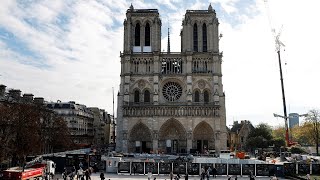 LIVE Statue of Virgin Mary Returns to Notre Dame Cathedral [upl. by Inalaehak554]