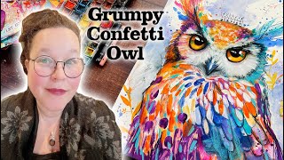 Grumpy Confetti Owl with Tamara Laporte [upl. by Eednak786]