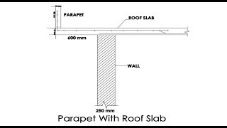 how to draw parapet wall with roof slab in autocad [upl. by Flannery]