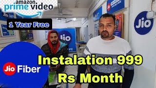 Jio Fiber Instalation 999Rs Postpaid Plan  Free Router set top box  prime Video 1 year Free [upl. by Enwahs]