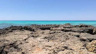 Playa de Son Bou MenorcaSon Bou Beach Vistas desde las rocas4K [upl. by Michaela]