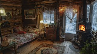 🔴Cozy Wooden Cabin in a Winter Wonderland  Soothing Fire Crackling Sounds for Ultimate Relaxation [upl. by Heger902]