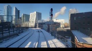 WINTER TRAINS EXO Commuter Rear View Cab Ride to Pointe St Charles Yard [upl. by Ramyaj844]