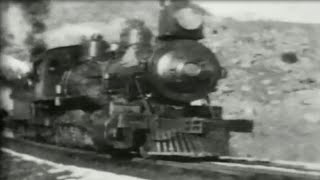 Two 4 8 0 Steam Engines Pull a Freight Train 1898 Old Railroad Video Footage [upl. by Odlanyer]