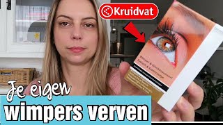 EIGEN WIMPERS VERVEN  KRUIDVAT  DIY  Bransus wimper en wenkbrauwverf REVIEW [upl. by Krug569]