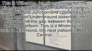 London Overground class 378 New Mildmay Line announcements [upl. by Thea]