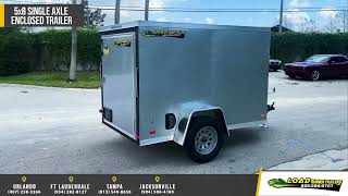 5x8 Enclosed Trailer  LRT Single Axle Trailers 5 x 8 [upl. by Ahsyekal]