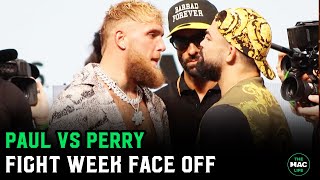 Mike Perry vs Jake Paul Face Off [upl. by Enidan]