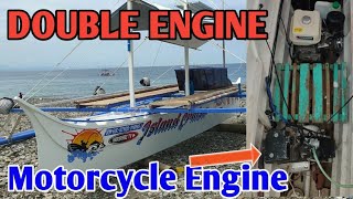 PAANO NILAGAY ANG MAKINA NG MOTORCYCLE SA BANGKA  DOUBLE ENGINE BOAT  KABOBORDZ TV [upl. by Jakoba]